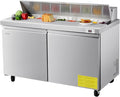 VEVOR 60" W Commercial Refrigerator, 15.4 Cu. Ft Sandwich Prep Refrigerated Table, Mega Top Food Prep Fridge with 16 Pans Cutting Board, Stainless Steel Salad Prep Cooler for Restaurant, Food Truck