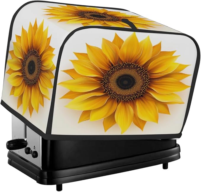 Toaster Cover 4 Slice, A Sunflower Anti Dust Protector for Bread Maker, Waterproof Kitchen Appliances Accessories