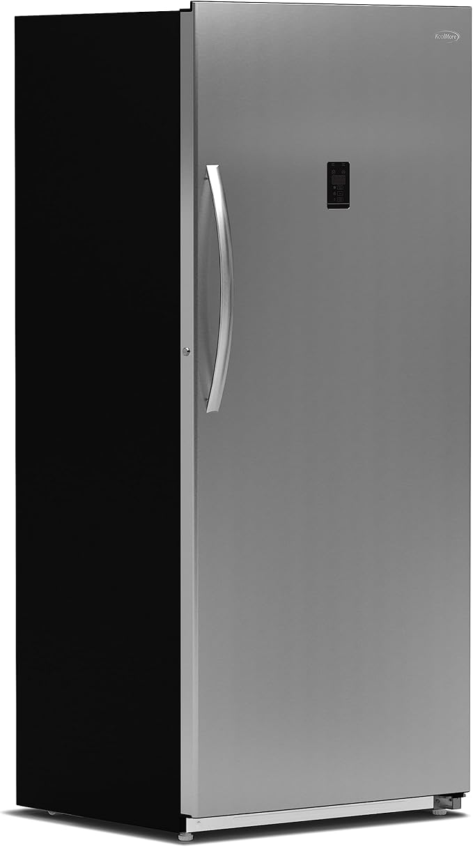 KoolMore 21 cu. ft. Upright Convertible Freezer/Refrigerator, 2-in-1 Appliance, Great Storage for Fresh or Frozen Food and Drinks with Clear Shelves and Drawers in Silver