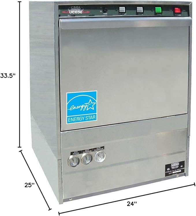 CMA UC65E High Temp 14-1/2" Opening Undercounter Dishwasher | 30 Racks/Hr