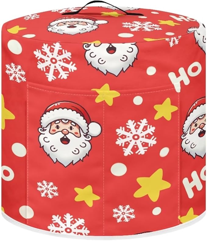 Ho Ho Ho Santa Claus Dust Cover Instant Pot and Extra Accessories Dust Proof Easy to Clean Pressure Cooker Cover Electric Appliance Cover Air Fryer Accessories with Storage Pocket SizeL