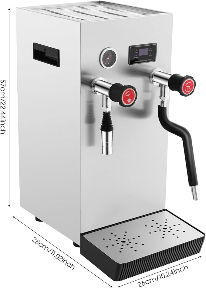 Commercial Milk Frother, 2500W Electric Hot Water Boiler and Milk Steamer Machine for Latte, Tea, and Coffee, Multi-functional Kitchen Appliance for Baristas, Home, Offices, and Family Use