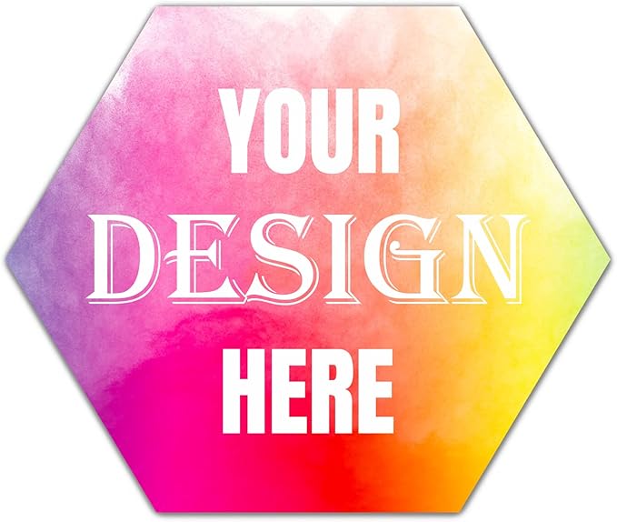 Custom Personalized Labels - 100-500 Stickers With Any Image, Logo, and Text for Business, Thank You Labels (Hexagon, 3.5 Inch)