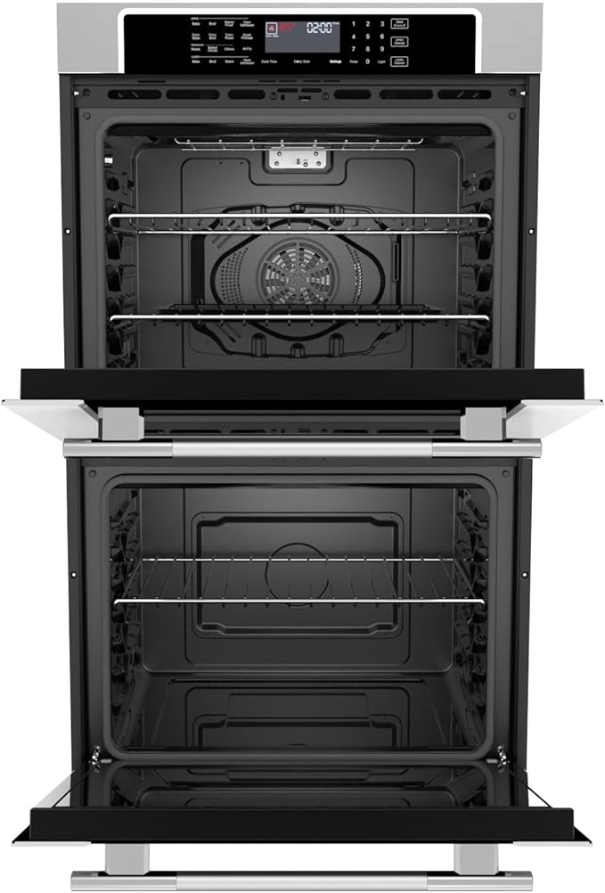 Empava 30 inch Built-In Electric Double Wall Oven, 10 Cu. ft. Capacity, True Convection, Air Fry, Self-Cleaning, Screen Touch Control
