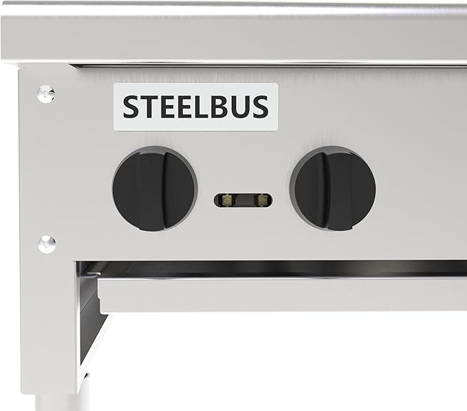 6 Burner Commercial Stock Pot Range, Heavy Duty Countertop Gas Stove, 168000 BTU, Stainless Steel Body with Cast Iron Burners, Natural Gas/Propane, 3/4" NPT