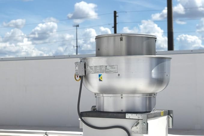 Stainless Steel Commercial Exhaust Only Hood System, Includes Stainless Steel Exhaust Only Hood, Rooftop Exhaust Fan, and Roof Curb (11' Wall Exhaust Only Hood & Fan)