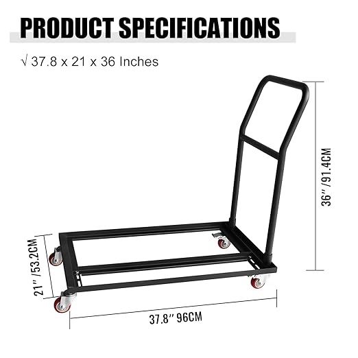 Drywall Sheet Cart, Heavy Duty Panel Dollies Cart with 4 Swivel Wheels, Handling Wall Panel, Sheetrock, Wood Panel, Rolling Dollies for Garage, Home, Warehouse,37.8x21x36