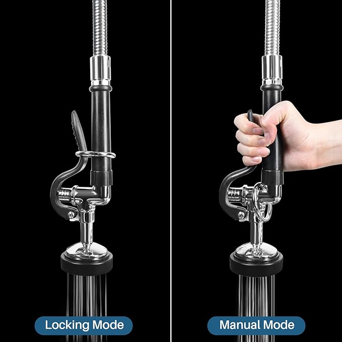 Dishwash Pre Rinse Sprayer for Kitchen: BESTJEEF Commercial Sink Faucet Spray Valve Head Replacement - High Pressure Pre-Rinse Sprayer Assembly for Restaurant Cleaning