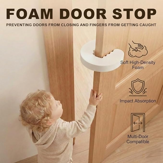 Baby Proofing Kit, 45 Pack Child Safety Pack – Cabinet & Drawer Locks, Corner Guards, Outlet Covers, Universal Safety Straps, Sliding Cabinet Locks, Door Stopper，Keep Your Child Safe at Home