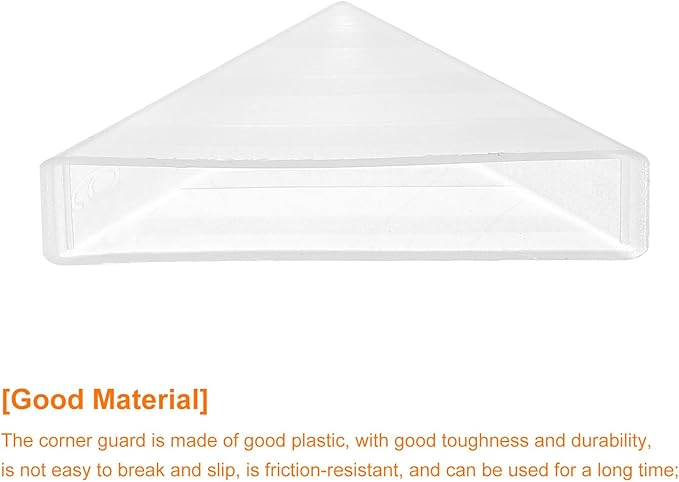 uxcell 20Pcs Plastic Corner Protectors 9x50mm Right Angle Shape Glass Corner Guards Cushion for Corner Protection of Glass, Mirror, Tile, White