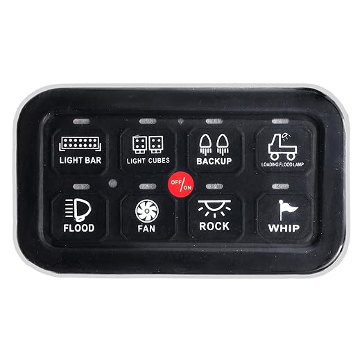 Auxbeam 8 Gang Switch Panel Case Soft Silicone Waterproof Protective Cover, Transparent Flexible Skin Case for Auxbeam Switch Panel AR-800, AR-820, BA80, BB80, RA80, RB80, GA80, GB80, RA80 x2