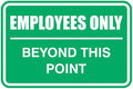 All Quality Classic Framed Employees Only Beyond This Point Wall or Door Sign | Easy to Install Business Signage - Medium (Green) 1 Pack