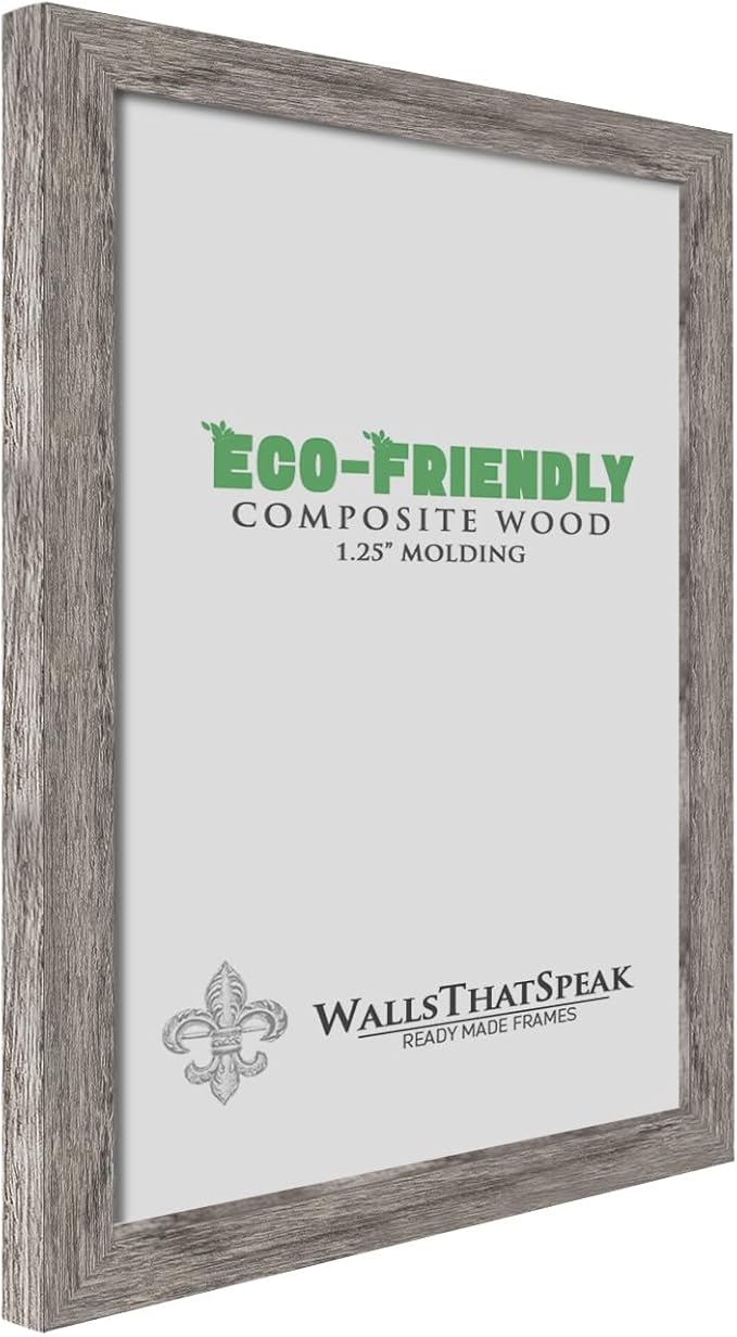 wallsthatspeak 16x22 Gray Barnwood Picture Frame for Puzzles Posters Photos or Artwork