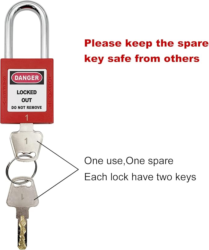 Lockout Tagout Locks, Safety Padlocks, Loto Locks Keyed Differently Lock Out Tag Out Device Plastic with Lockout TagOut Tags Kits