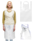 ABC PACK & SUPPLY White Plastic Disposable Aprons Adults for Painting, 28 x 46 Inches. Pack of 1000 Disposable Plastic Aprons, 1 Mil. Unisex Waterproof Polyethylene Painting Apron for Food Industry