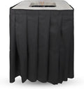 Marble Design Square Garbage Can Cover - Solid Pleated Skirt Topper for 32-35 Gallon Indoor Trash Bins - Black Skirt