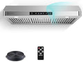 AMZCHEF Under Cabinet Range Hood 36 Inch, 700CFM Stainless Steel Kitchen Stove Vent Hood 3 Speed Exhaust Fan Touch/Remote/Gesture Control LED lights Time Setting Dishwasher-Safe Baffle Filters