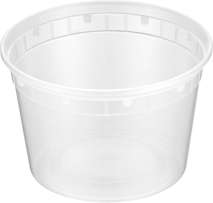 16oz [240 set] Heavy Duty Plastic Deli Container | BPA-Free Food Storage with Airtight Leak‑Proof Lids | Microwave, Freezer & Dishwasher Safe – Stackable, Bulk Reusable Soup & Meal Prep Tub
