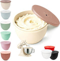 Omoiyari Premium CREAM BEIGE Silicone Bowl Liner with Lid KitchenAid 4.5-Qt Tilt-Head (Only),2mm Extra-Thick Silicone,Odour-Free&Heat-Resistant,Air Valve for Dough Proofing,Dishwasher Safe,BPA Free