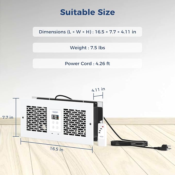 ALORAIR Room to Room Fan with Remote Control, Through Wall Ventilation Fan with Dual Fans, Air Circulation System for Kitchen, Room, Laundry, RTR300