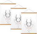 FALAMON 3 Pack Magnetic Poster Hanger Frame, 18x24 18x30 18x28 Teak Wood Magnet Poster Frame for Posters, Prints, Photos, Pictures, Maps, Scrolls, and Canvas Artwork