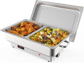 Electric Chafing Dish Buffet Set, 2 x 4.5 QT Half-Size Buffet Servers and Warmers Stainless Steel Chafing Dish, Commercial Food Warmer with Temperature Control Display for Parties, Catering, Festival