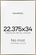 Homeforia 22.375x34 Bronze Puzzle Frame, High End Metal 22.375 x 34 Picture Frames without Mat, 34x22.375 Brass Poster Frames for Wall, 22.375by34 Puzzle Art Frames, Tempered Glass, Wall Kit, Set of 1
