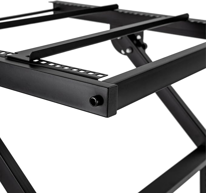 9U/12U/16U DJ Mixer Stand Adjustable Rack, Rack Mount Mixer Case Stand Studio Equipment Cart Stage Amp DJ Rolling (16U)