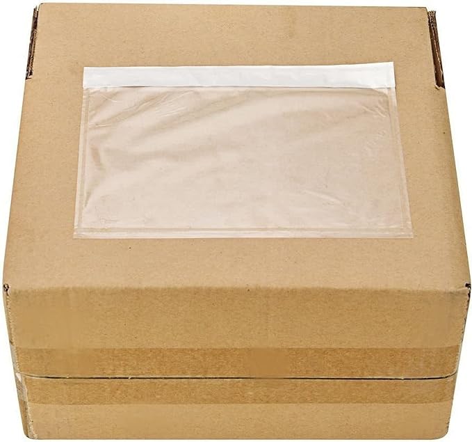9527 Product 7.5" x 5.5" Clear Adhesive Top Loading Packing List/Shipping Label Envelopes (200 Pack)