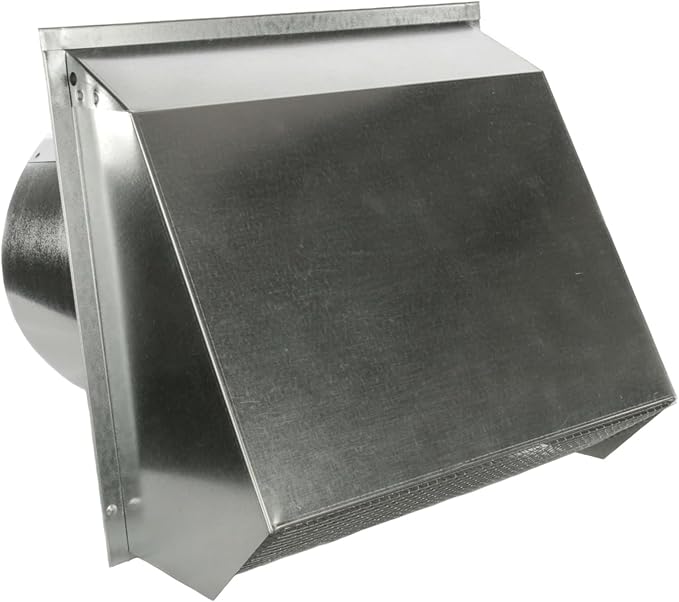 RDP Hooded Wall Vent with Screen and Damper (6 Inch, Galvanized)