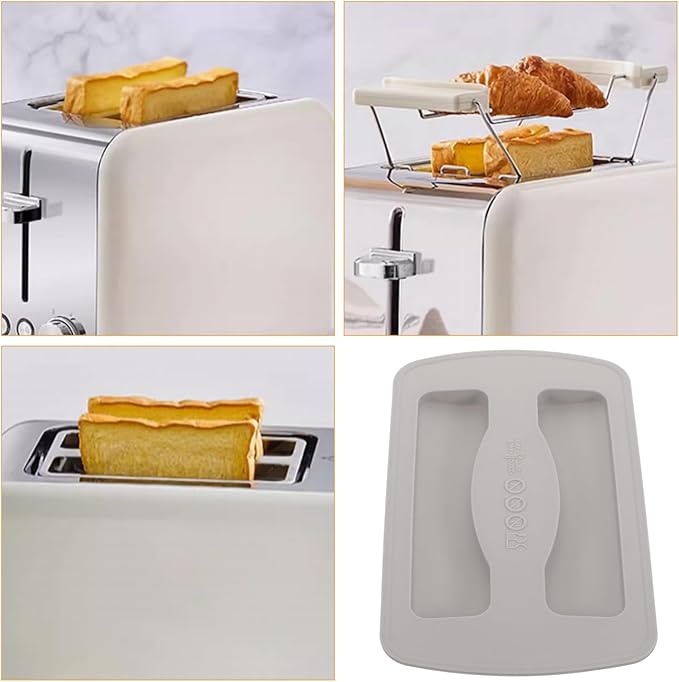 iplusmile Silicone Toaster Cover Bread Maker Protective Lid for Kitchen Appliances Fit Easy to Clean Design Grey Color Breakfast Maker Accessory