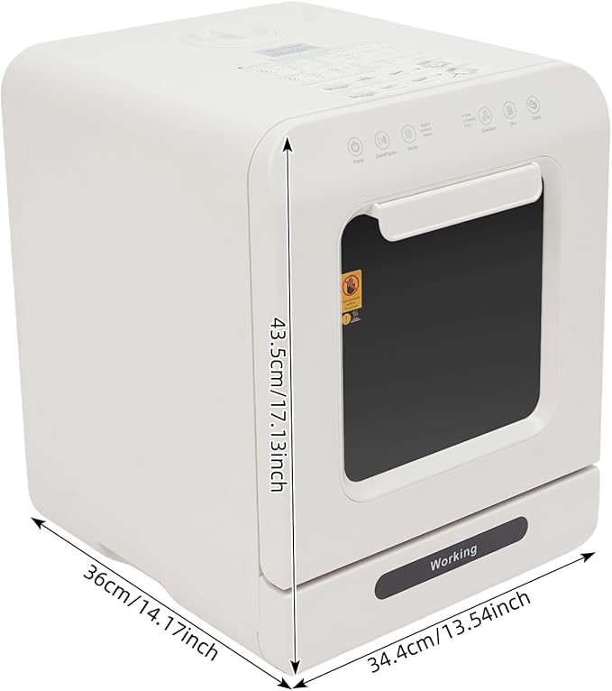 Portable Countertop Dishwasher with Drying Function, Compact Energy Saving Dishwasher for Apartments/RVs, Smart Mini Dishwasher For Apartments,Dorms,Rvs,Kitchens