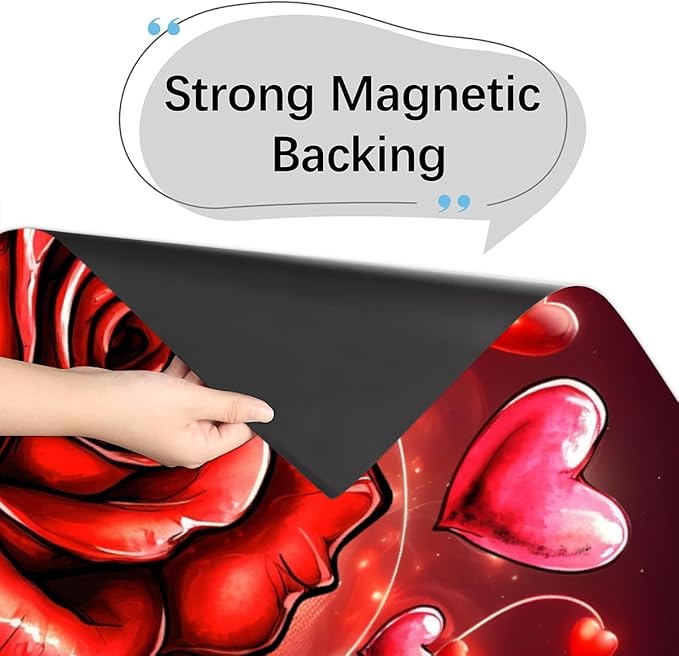 Valentine Day Flower Rose Dishwasher Magnet Cover Magnetic Dishwasher Decorative Cover Front Dishwasher Door Covers Reuseable Dishwasher Covers Decal for Kitchen Home Decorative