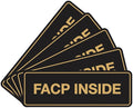 Signs ByLITA Standard FACP Inside Sign | Fire Safety Signage (Black Gold) - Large 5 Pack