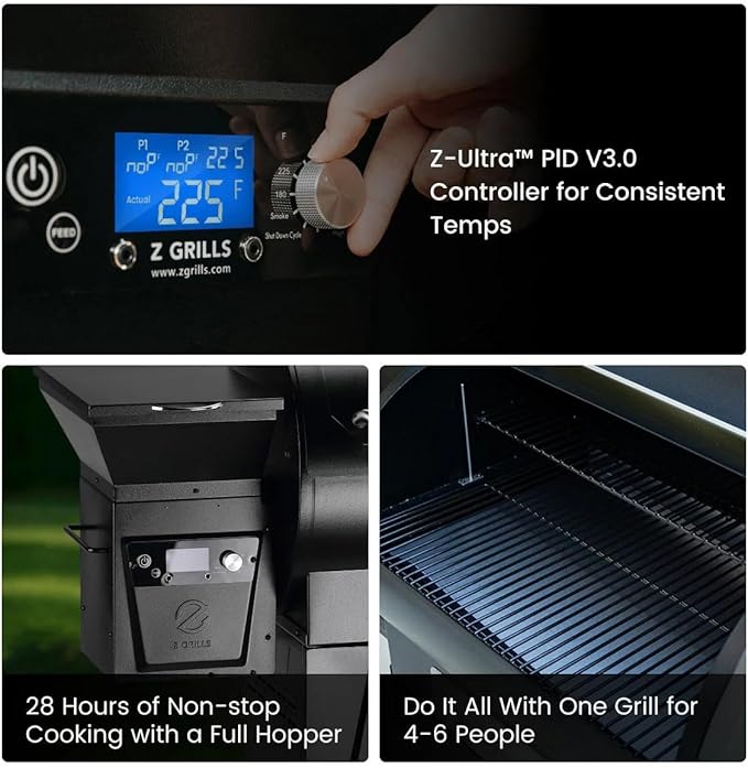Z GRILLS 2026 Electric Pellet Smoker & Grill, 700 sq. in Cooking Space, PID 3.0 Precision Control, Dual Meat Probes, 28-Hour Hopper, Dual-Wall Insulated Base, 8-in-1 BBQ with Cover