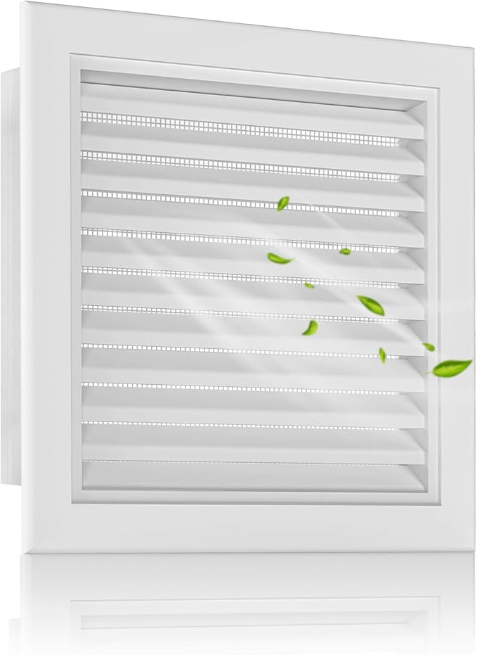 22"x22" Gable Vent Aluminum Alloy – High-Airflow Shed & House Vent, Metal Mesh Blocks Critters, Waterproof Design, Opening 20"x20" White Paintable