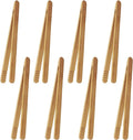 7 Inch Bamboo Kitchen Utensil Tongs, Reusable Bamboo Toast Tongs for Toast, Kimchi, Fruit and Tea, 8 Pcs.