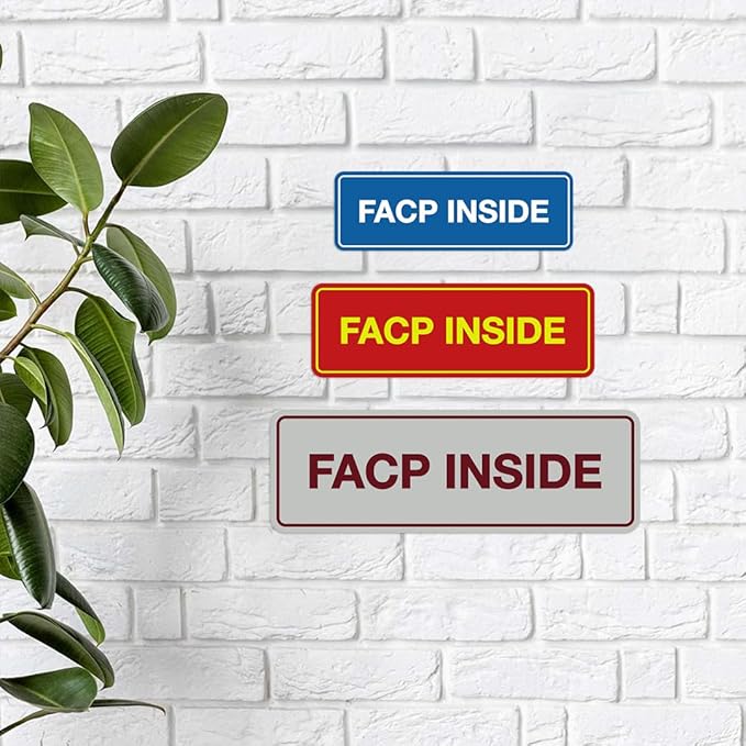 Signs ByLITA Standard FACP Inside Sign | Fire Safety Signage (Blue) - Medium 10 Pack