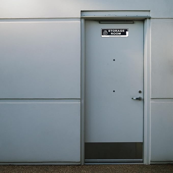 Door Sign,RAMIEYOO Acrylic Authorized Personnel Only Signs for Door,Black and White - 9"x 3" (Storage Room)