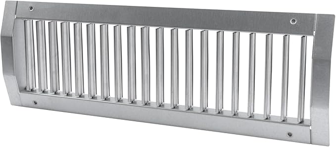 17" x 5" Grille for Round Spiral Duct - Galvanized Steel Register Vent Cover for HVAC Ducting System - 1 Way Adjustable Louver Blades - Air Duct Ventilation Grill Conditioner/Air Exhaust