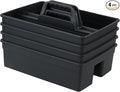 3-Compartment Plastic Storage Caddy with Handle, 4 Pack Cleaning Supplies Caddy Baskets
