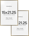 Homeforia 15x21.25 Bronze Puzzle Frame, High End Metal 15 x 21.25 Picture Frames without Mat, 21.25x15 Thin Brass Poster Frame for Wall, 15by21.25 Puzzle Art Frames, Tempered Glass, Wall Kit, Set of 2
