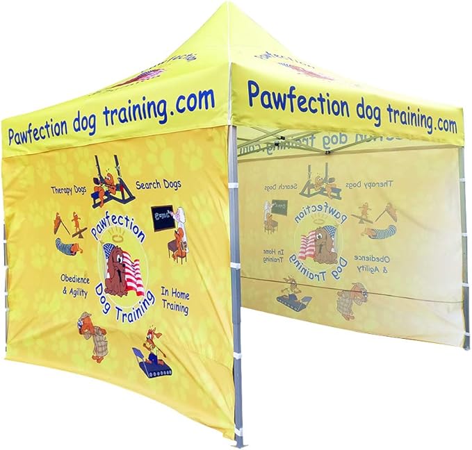 NaBai Custom Canopy Pop Up Tent 10x10 with Logo, Personalized Pop Up Canopy for Tradeshow, Customized Canopy Advertising Outdoor Tent (top Canopy +Three Full Walls+ 13kgs Frame)