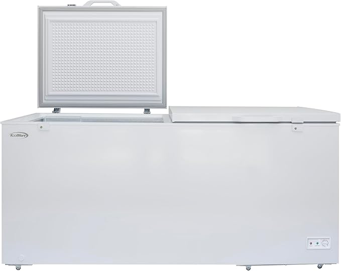 KoolMore KM-SCF-30C 79 in. Commercial Two-Door Chest Freezer, 30 Cu. Ft. in White, ETL Listed