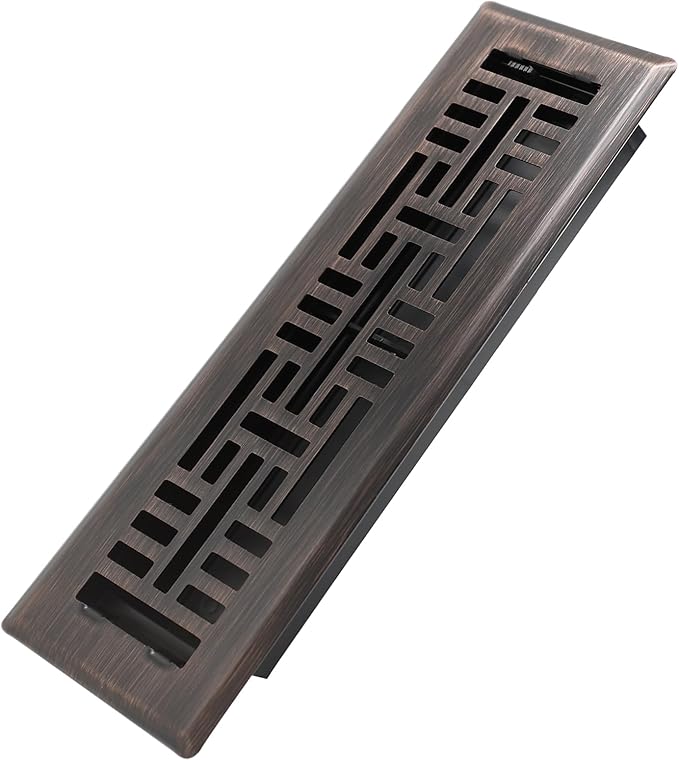 2x10 Inches Heavy Duty Walkable Floor Register Easy Adjust Air Supply Lever Floor Vents - Seattle Design - Vent Cover for Home Floor - Oil Rubbed Bronze