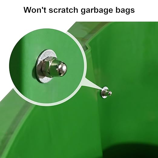 HX AURIZE Universal Trash Can Lid Lock Strap for Round & Square Bins - Sturdy Outdoor Garbage Lock - Raccoon, Dog & Small Animal Stopper - Secure Bolt-On Design (Drilling Required) Black 4 Pack