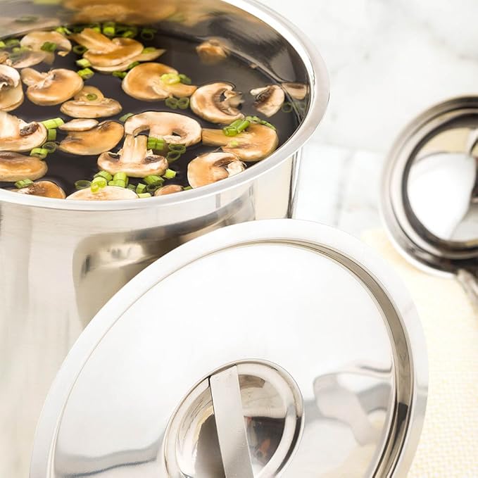 Restaurantware LID ONLY: Met Lux Lid For 8.25 Quart Bain Marie 1 Stainless Steel Lid For Bain Marie Pot - Built-In Handle Pot Sold Separately