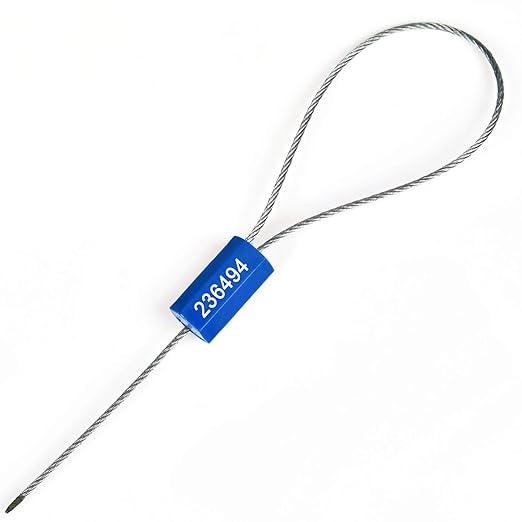 Tamper Proof Security Cable Tags for Truck Trailer Pull-Tite Metal Shipping Seals Numbered Padlock Seals for Container(Pack of 2000 pcs, Blue)