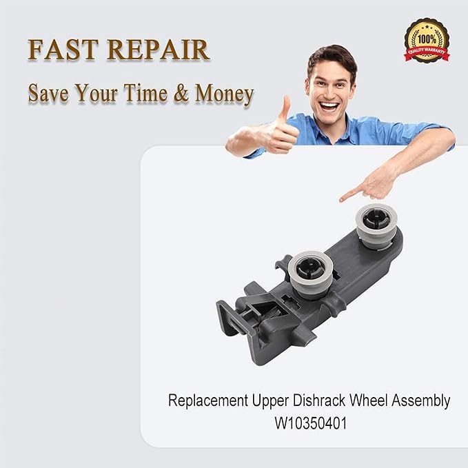 W10350401 WPW10350401 PS11753471 Dishwasher Dishrack Upper Rack Roller Wheel fit for Whirlpool Ken-more Kitchen-Aid KUDC10IXBL3 KUDC10IXWH0 WDF730PAYT6 WDT770PAYM0 66513252K110 prime&swift