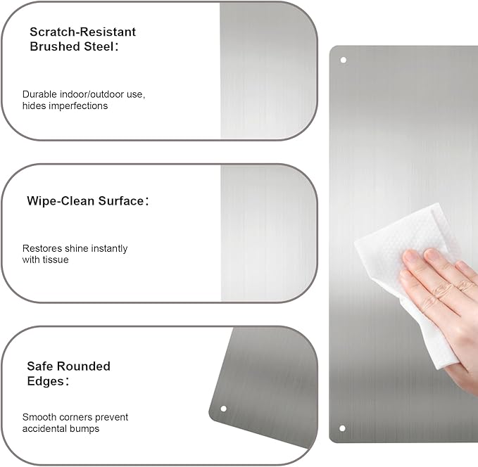 Stainless Steel Stove Backsplash Wall Guard - Heat Resistant Splatter Shield for Kitchen Wall, Oil-Proof for Gas/Electric Stoves, Easy Install with Pre-Drilled Holes (Brushed Silver)